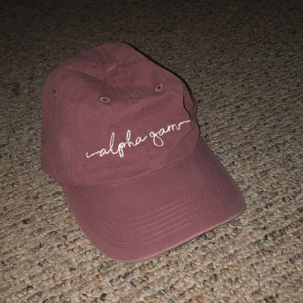 Maroon Alpha Gamma Delta baseball hat